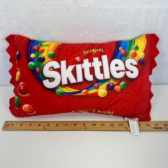 Skittles It'sugar Red Stuffed Pillow with 5 Mini Plush Candy Inside - Picture 5 of 8